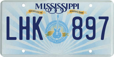 MS license plate LHK897
