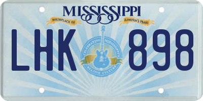 MS license plate LHK898