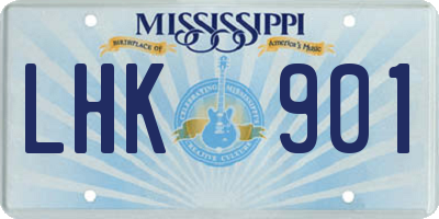 MS license plate LHK901