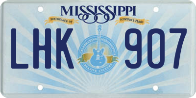 MS license plate LHK907