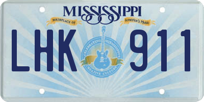 MS license plate LHK911