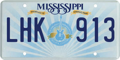 MS license plate LHK913