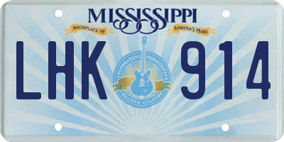 MS license plate LHK914