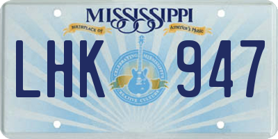 MS license plate LHK947