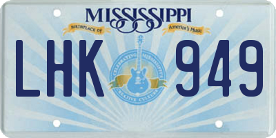 MS license plate LHK949