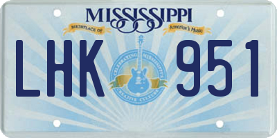 MS license plate LHK951