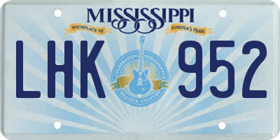 MS license plate LHK952
