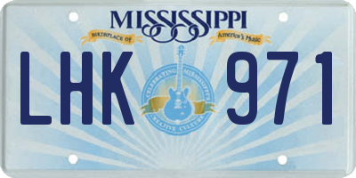 MS license plate LHK971