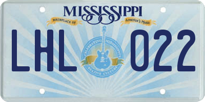 MS license plate LHL022