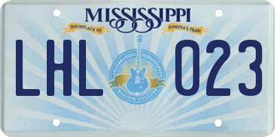 MS license plate LHL023