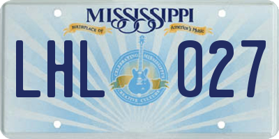 MS license plate LHL027