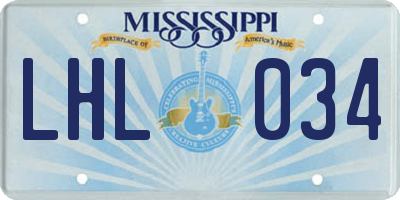 MS license plate LHL034
