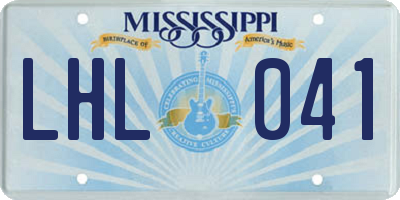 MS license plate LHL041
