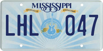 MS license plate LHL047