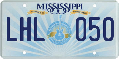 MS license plate LHL050