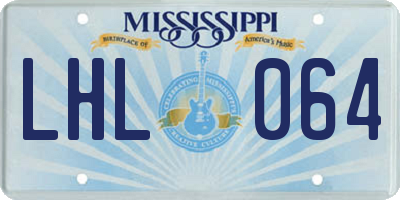 MS license plate LHL064