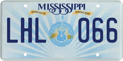 MS license plate LHL066
