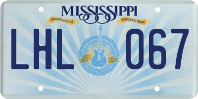 MS license plate LHL067