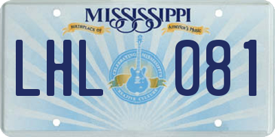 MS license plate LHL081