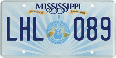 MS license plate LHL089
