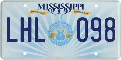 MS license plate LHL098