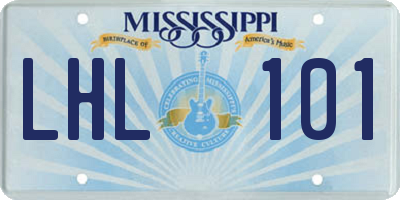MS license plate LHL101