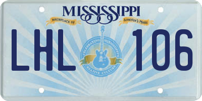 MS license plate LHL106