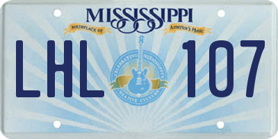 MS license plate LHL107