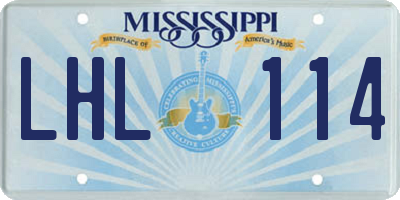 MS license plate LHL114