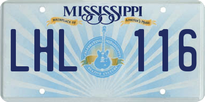 MS license plate LHL116