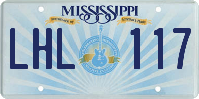 MS license plate LHL117