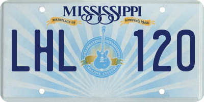 MS license plate LHL120