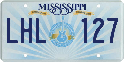 MS license plate LHL127