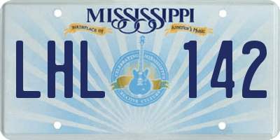 MS license plate LHL142