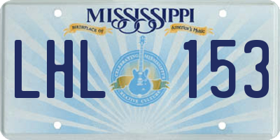 MS license plate LHL153