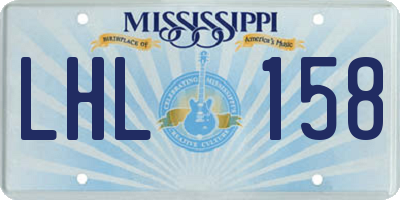 MS license plate LHL158