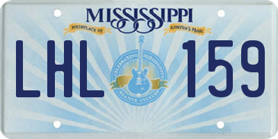 MS license plate LHL159