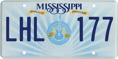 MS license plate LHL177