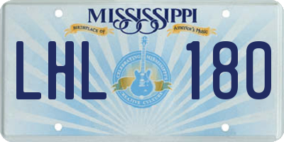 MS license plate LHL180