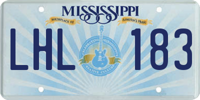 MS license plate LHL183