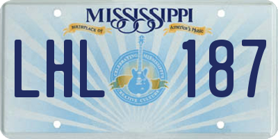 MS license plate LHL187