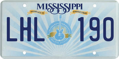 MS license plate LHL190