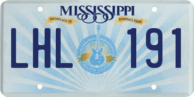 MS license plate LHL191