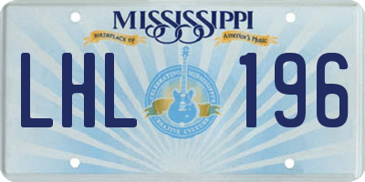 MS license plate LHL196