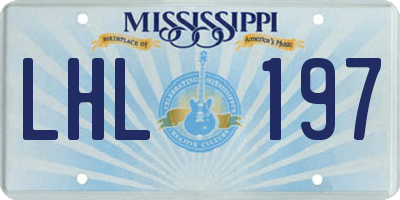 MS license plate LHL197