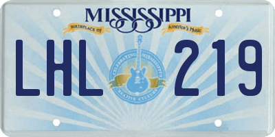 MS license plate LHL219