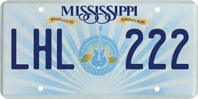 MS license plate LHL222