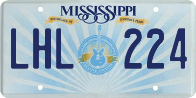 MS license plate LHL224