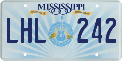 MS license plate LHL242