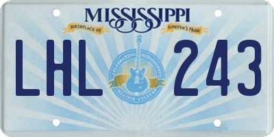 MS license plate LHL243